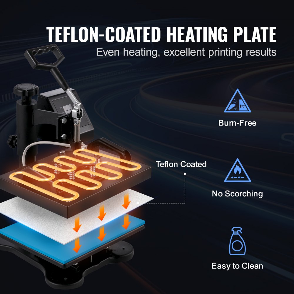 Heat Press, 12x10Inch T-Shirt Press Machine, T-shirt Press Heat Press 30x23cm Printing Machine Heat Transfer Sublimation Machine for T-shirts