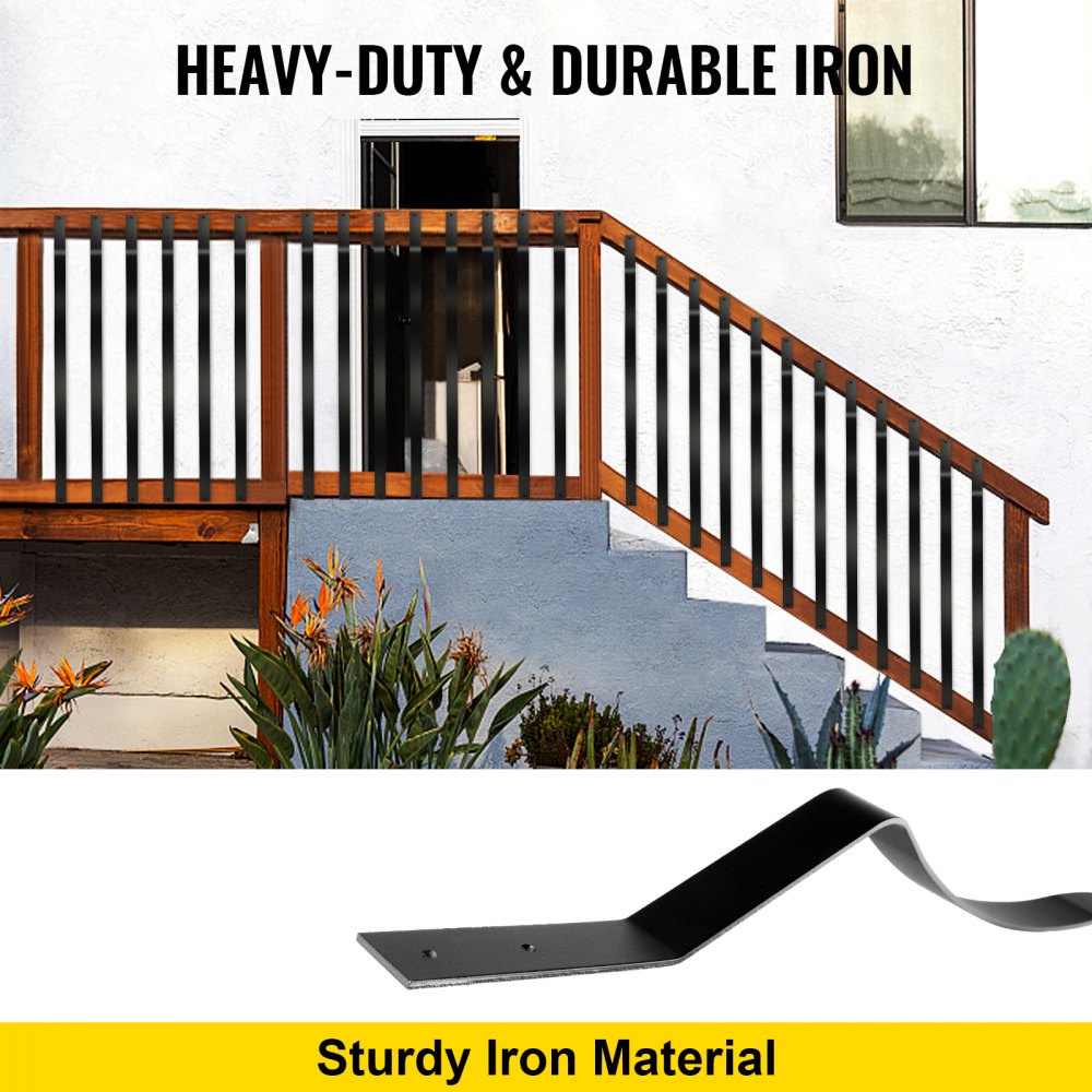 Bostome 51-pack of black iron deck balusters, 32.25 inches with a modern curved design.