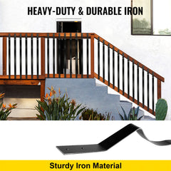 Bostome 51-pack of black iron deck balusters, 32.25 inches with a modern curved design.