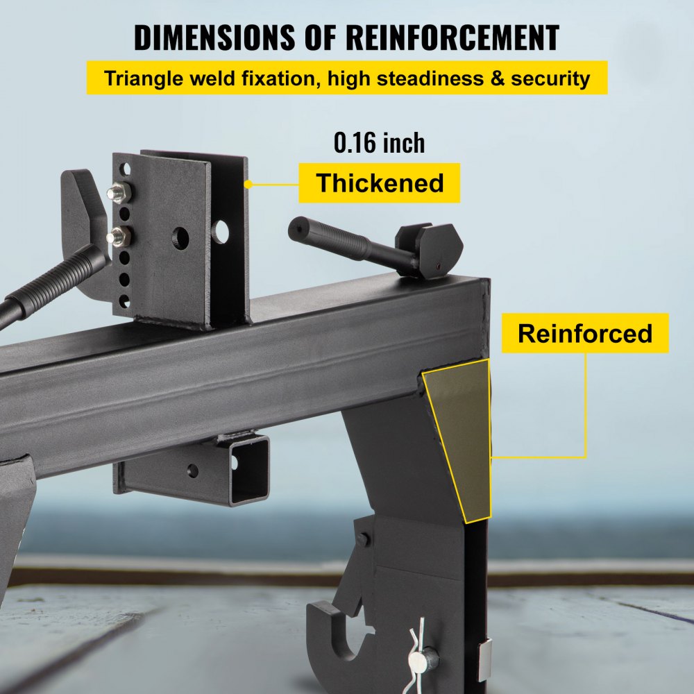 3-Point Quick Hitch, 3000 LBS Lifting Capacity Tractor Quick Hitch, 28.31" Between Lower Arms Attachments Quick Hitch, No Welding & 5 Level Adjustable Bolt, Adaptation to Category 1 & 2 Tractors
