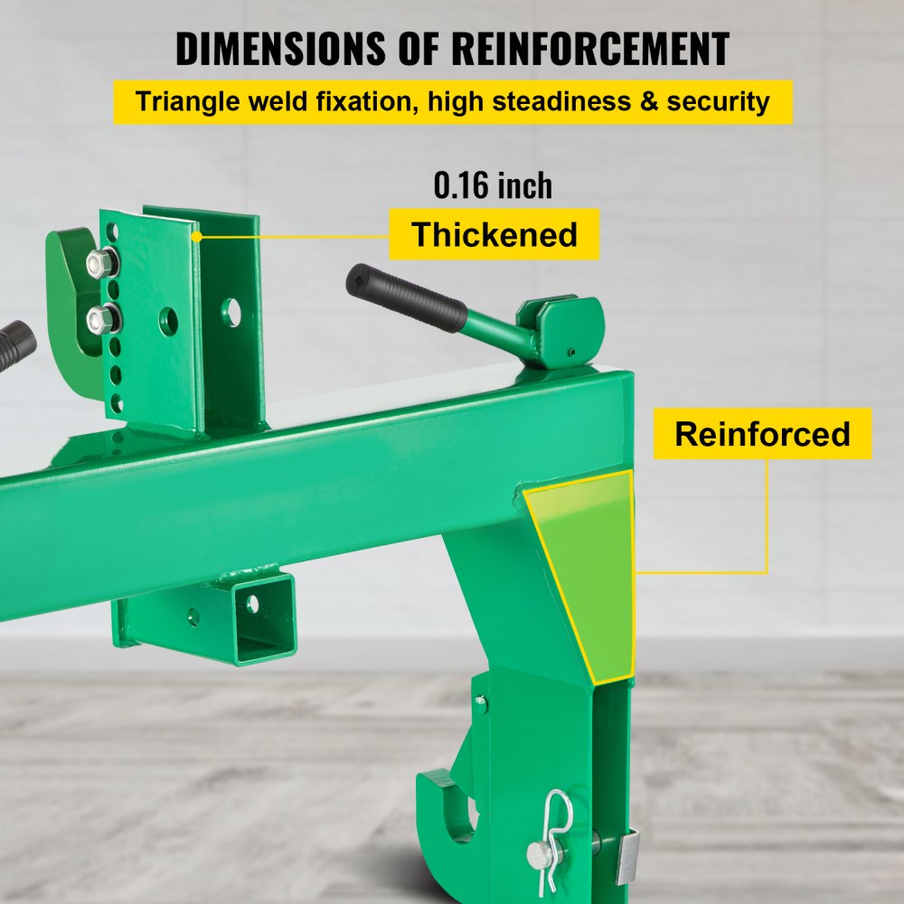 3-Point Quick Hitch, 3000 LBS Lifting Capacity Tractor Quick Hitch, 28.31" Between Lower Arms Attachments Quick Hitch, No Welding & 5 Level Adjustable Bolt, Adaptation to Category 1 & 2 Tractors
