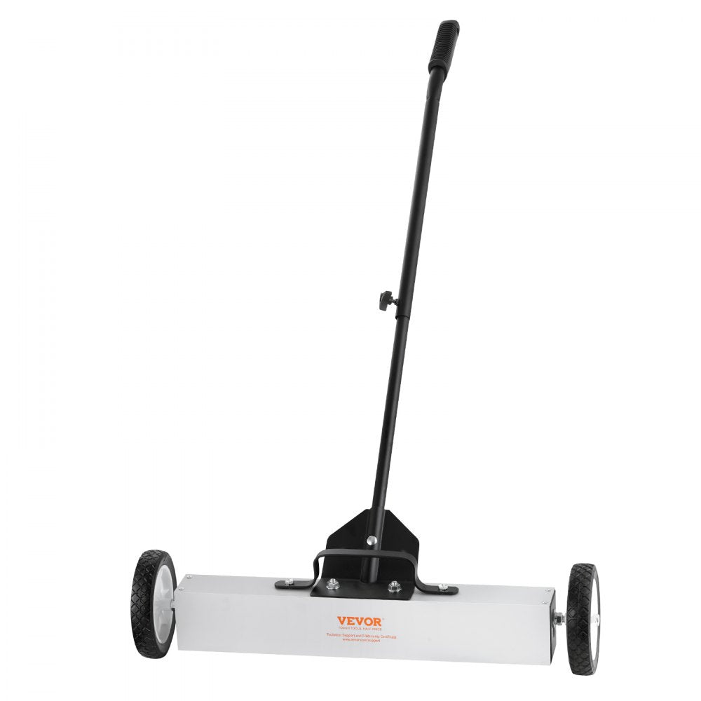 50Lbs Rolling Magnetic Sweeper with Wheels, Push-Type Magnetic Pick Up Sweeper, 24-inch Large Magnet Pickup Lawn Sweeper with Telescoping Handle, Easy Cleanup of Workshop Garage Yard