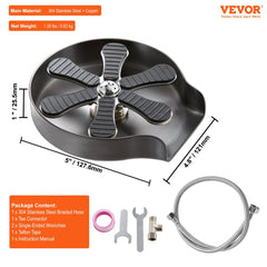 Glass Rinser, 10 Powerful Spraying Jets 360° Rotating Cup Rinser for Sink, 304 Stainless Steel Faucet Cup Washer & Silicone Nonslip Pad for Baby Bottle, Glass Cup, Wine Glass (Silver Grey Base)