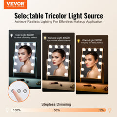 Hollywood Vanity Makeup Mirror With Lights 5X Magnification 16.1x11.8 in
