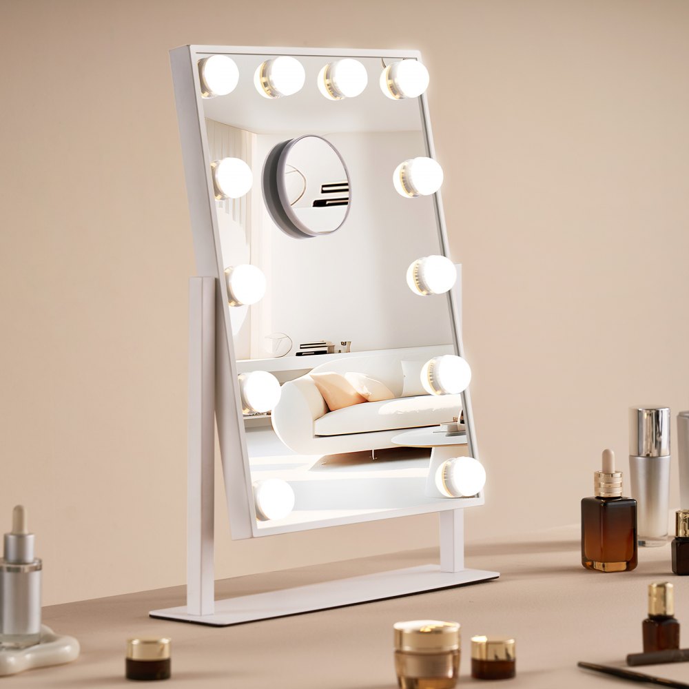 Hollywood Vanity Makeup Mirror With Lights 5X Magnification 16.1x11.8 in