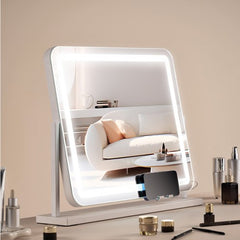 Lighted Makeup Mirror 3 Color Vanity w/ USB Port Magnification21.7x17.7 in