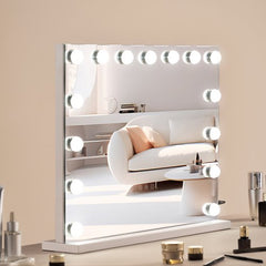 Hollywood Vanity Mirror With Lights w/ USB Desktop Wall-mount 22.8x18.1 in