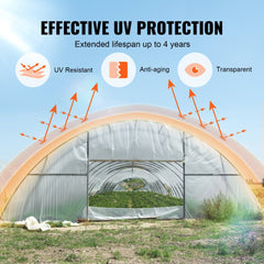 Greenhouse Plastic Sheeting 25 x 25 ft, 6 Mil Thickness Clear Greenhouse Film, Polyethylene Film 4 Year UV Resistant, for Gardening, Farming, Agriculture, Garden