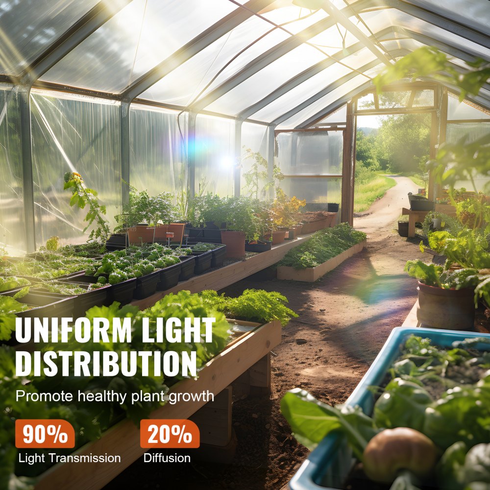 Greenhouse Plastic Sheeting 25 x 25 ft, 6 Mil Thickness Clear Greenhouse Film, Polyethylene Film 4 Year UV Resistant, for Gardening, Farming, Agriculture, Garden