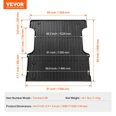 Truck Bed Mat Fit 2022-2024 Toyota Tundra TPE Truck Bed Liner Accessories