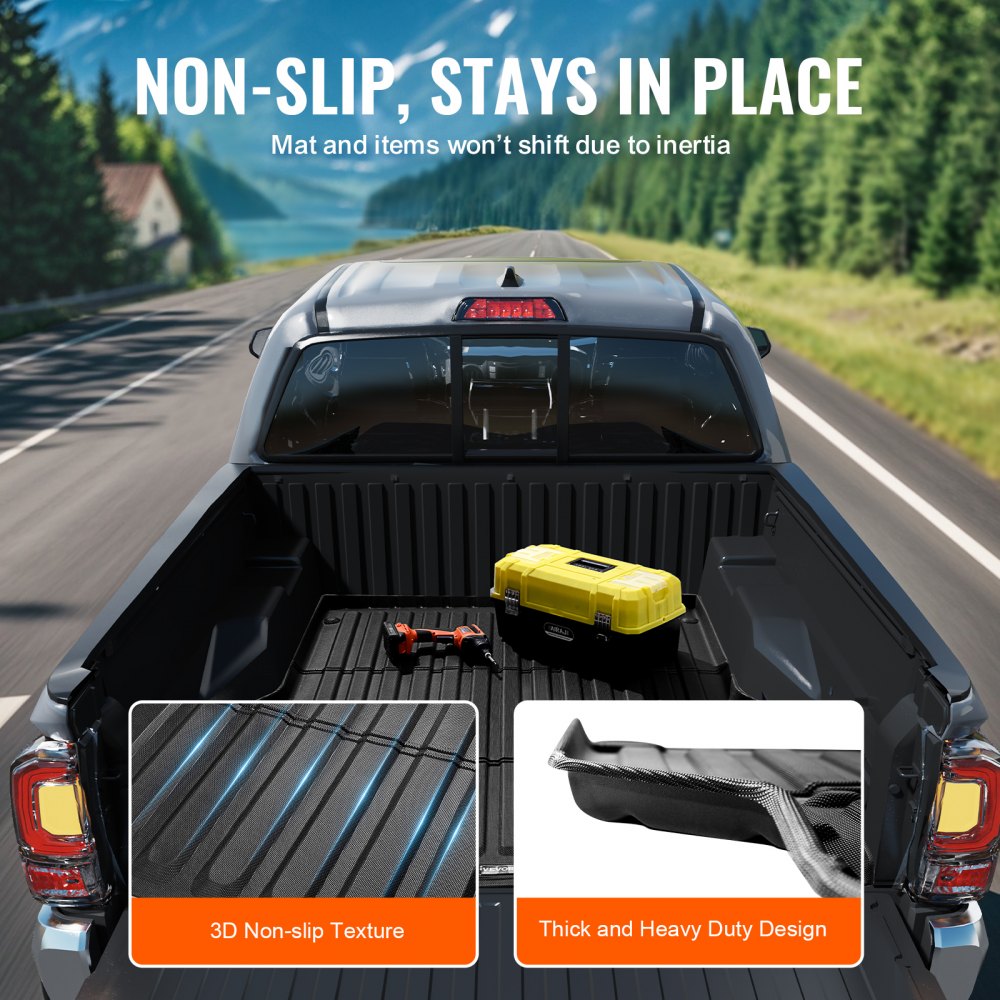 Truck Bed Mat Fit 2005-2023 Toyota Tacoma TPE Truck Bed Liner Accessories