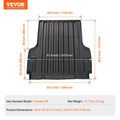Truck Bed Mat Fit 2022-2024 Nissan Frontier TPE Truck Bed Liner Accessory