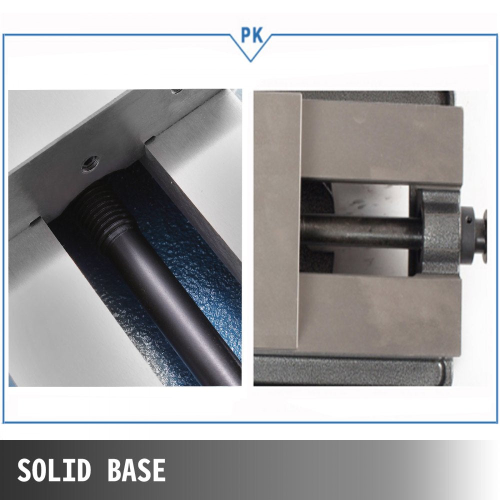 Bostome 5-inch precision milling vise with solid 360-degree swivel base and threaded screw.