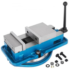 Bostome 6-inch heavy duty milling vise with 360° swivel clamp and hardened clamping jaws.