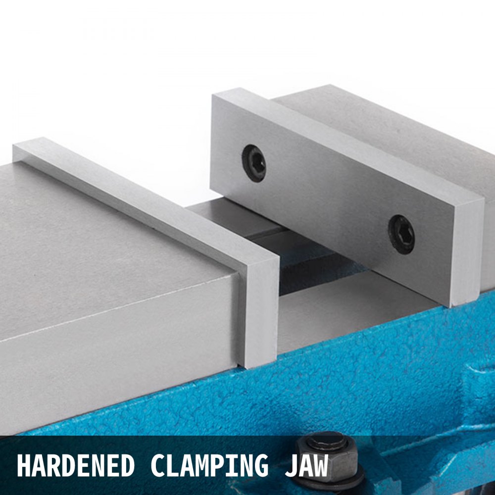 Bostome 6-inch heavy duty milling vise with 360° swivel base and hardened clamping jaws.