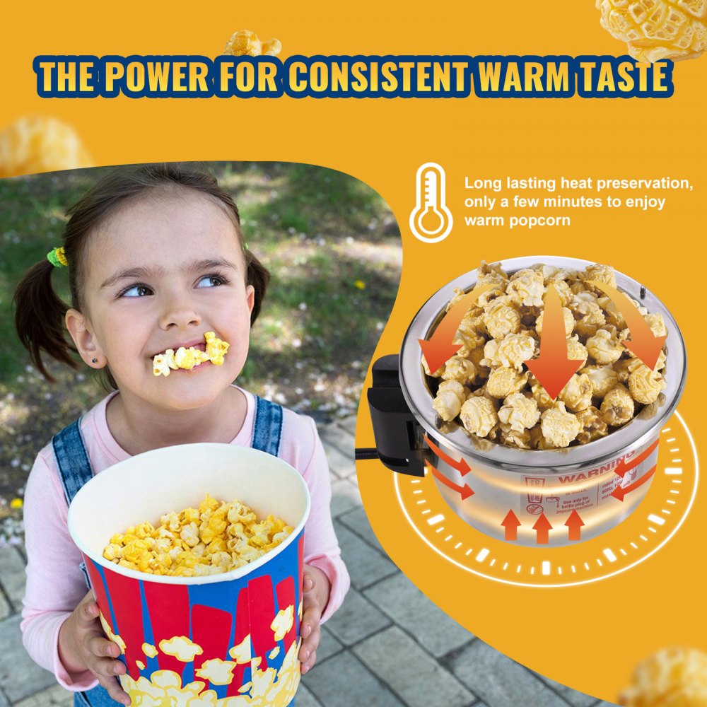 Popcorn Popper Machine Tabletop Popcorn Maker 300W 2.5 Oz Black
