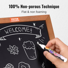 Tabletop Chalkboard Sign, Message Signs with Chalks, Freestanding Framed Memo Board, Vintage Wooden Magnetic Chalk Board, Rustic Brown Chalk Boards, 10"x14", For Kitchen, Home Decor, and Wedding