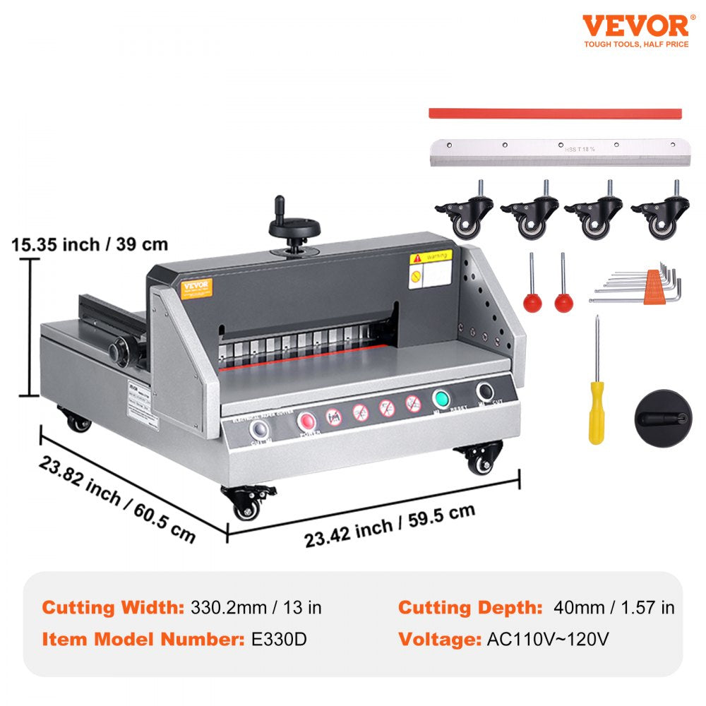 Electric Paper Cutter 0-330 Cutting Width, Electric Paper Trimmer, 40mm Cutting Thickness, Desktop Cutting Paper Machine, Industrial Paper Cutter, Heavy Duty Paper Cutter, for Office, School