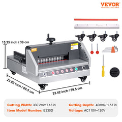 Electric Paper Cutter 0-330 Cutting Width, Electric Paper Trimmer, 40mm Cutting Thickness, Desktop Cutting Paper Machine, Industrial Paper Cutter, Heavy Duty Paper Cutter, for Office, School