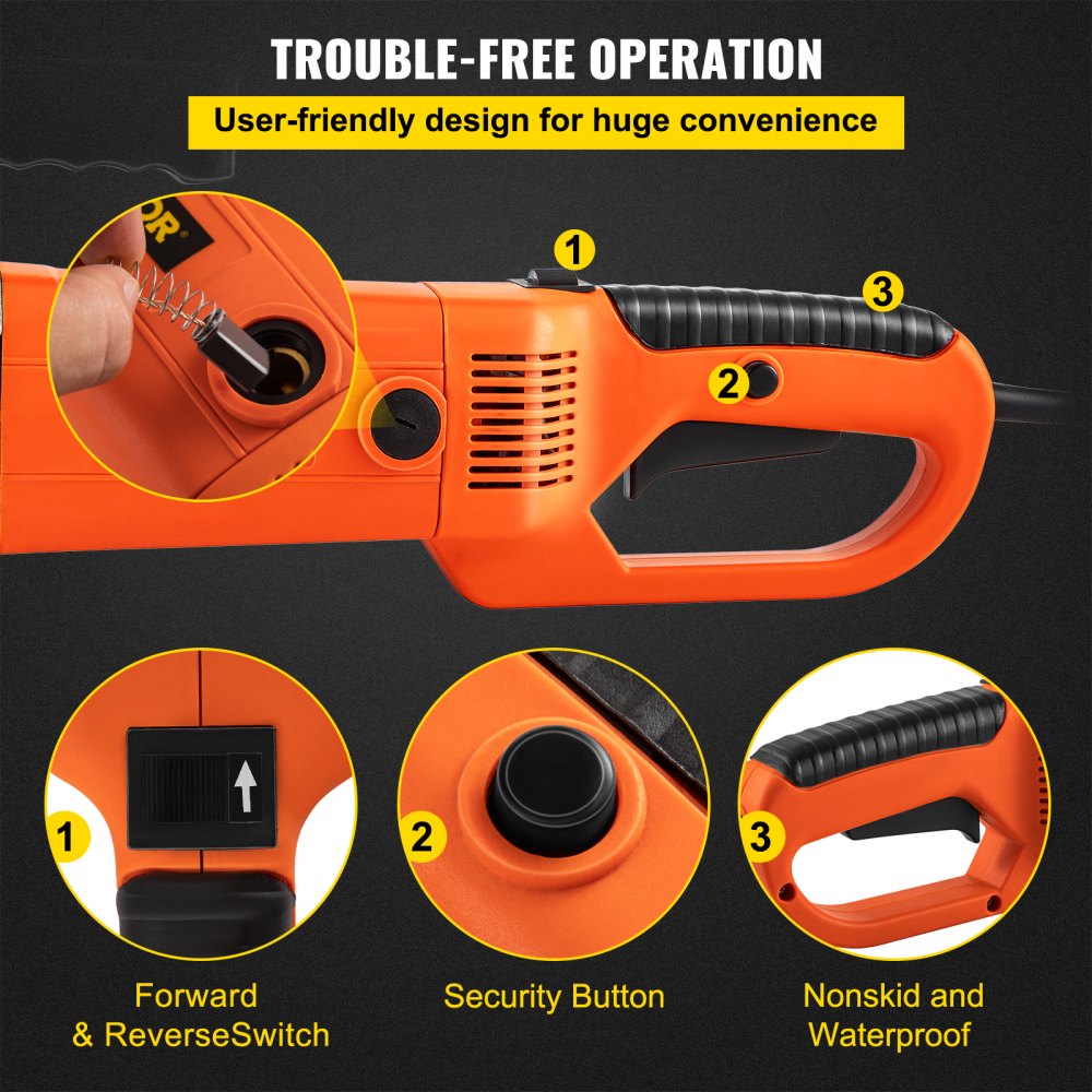 Bostome Electric Pipe Threader with 6 dies, 2300W motor, and ergonomic handle for easy use.