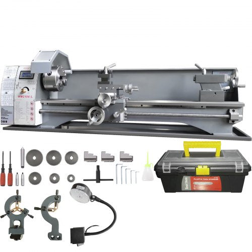 Bostome metal lathe machine with 750W brushless motor and durable cast iron construction.