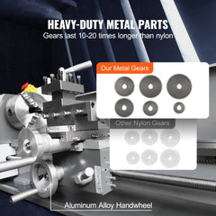 Bostome 8.3" x 29.5" metal lathe machine with a 750W brushless motor and durable cast iron build.