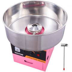 Electric Cotton Candy Machine, 1000W Candy Floss Maker, Commercial Cotton Candy Machine with Stainless Steel Bowl, Sugar Scoop, and Drawer, Perfect for Home Kids Birthday, Family Party Pink