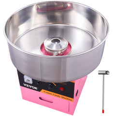 Electric Cotton Candy Machine, 1000W Candy Floss Maker, Commercial Cotton Candy Machine with Stainless Steel Bowl, Sugar Scoop, and Drawer, Perfect for Home Kids Birthday, Family Party Pink