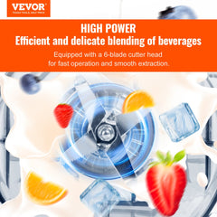 Professional Blender, Commercial Countertop Blenders, 68 oz Jar Blender Combo, Stainless Steel 3 Functions Blender, for Frozen Drinks, Shakes, Smoothies, Peree, and Crush Ice, Black