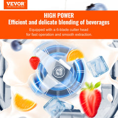 Professional Blender with Shield, Commercial Countertop Blenders, 68 oz  Blender Combo, Stainless Steel 9 Speed & 5 Functions Blender, for Shakes, Smoothies, Peree, and Crush Ice, Black