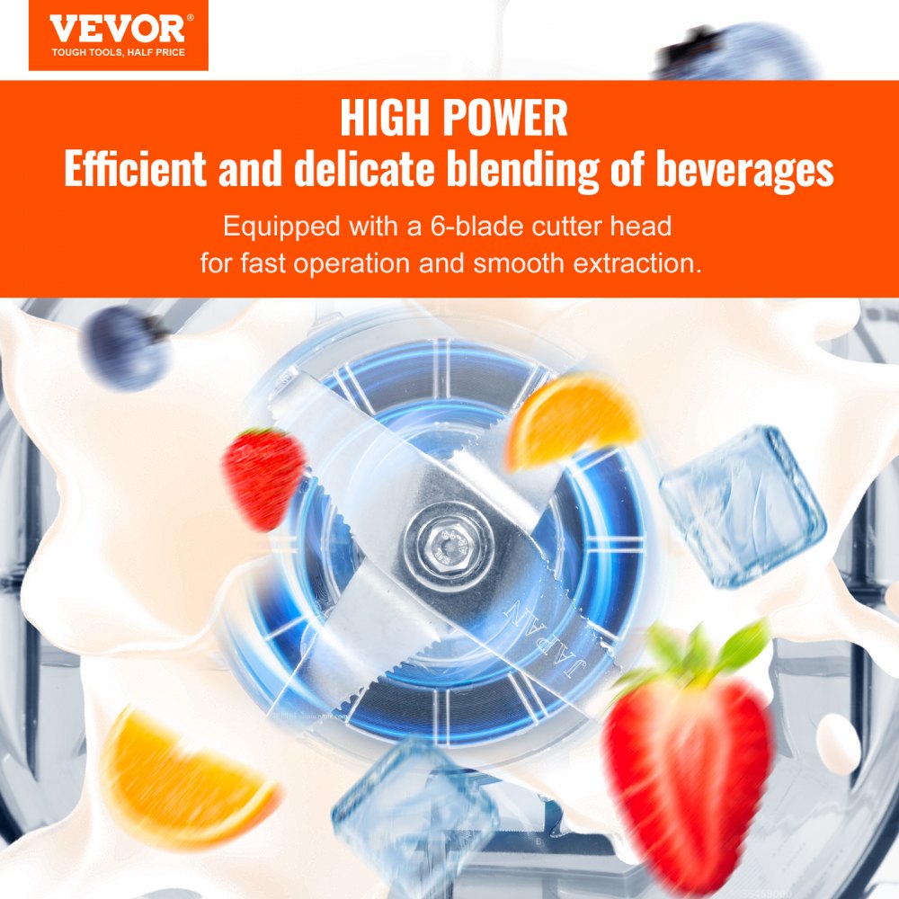 Professional Blender with Shield, Commercial Countertop Blenders, 68 oz Jar Blender Combo, Stainless Steel 9 Speed & 5 Functions Blender, for Shakes, Smoothies, Peree, and Crush Ice, White