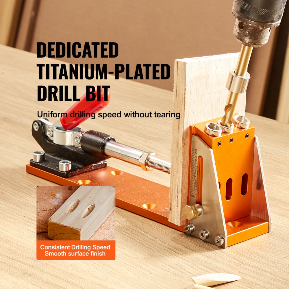 30 Pcs Pocket Hole Jig Kit, Adjustable & Easy to Use Pocket Hole Jig System with Step Drills, Drill Stop Rings, Wrenches, and Square Drive Bits, Dual Scale Marks for DIY Carpentry Projects