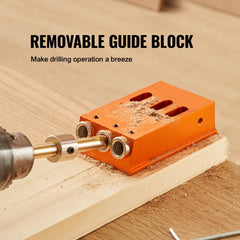 30 Pcs Pocket Hole Jig Kit, Adjustable & Easy to Use Pocket Hole Jig System with Step Drills, Drill Stop Rings, Wrenches, and Square Drive Bits, Dual Scale Marks for DIY Carpentry Projects