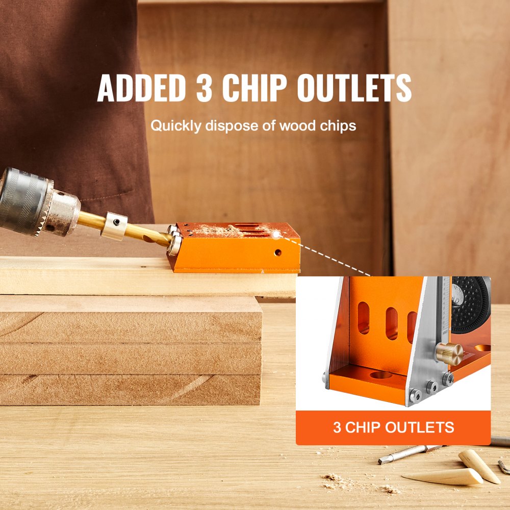 30 Pcs Pocket Hole Jig Kit, Adjustable & Easy to Use Pocket Hole Jig System with Step Drills, Drill Stop Rings, Wrenches, and Square Drive Bits, Dual Scale Marks for DIY Carpentry Projects