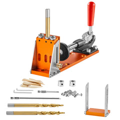 30 Pcs Pocket Hole Jig Kit, Adjustable & Easy to Use Pocket Hole Jig System with Step Drills, Drill Stop Rings, Wrenches, and Square Drive Bits, Dual Scale Marks for DIY Carpentry Projects
