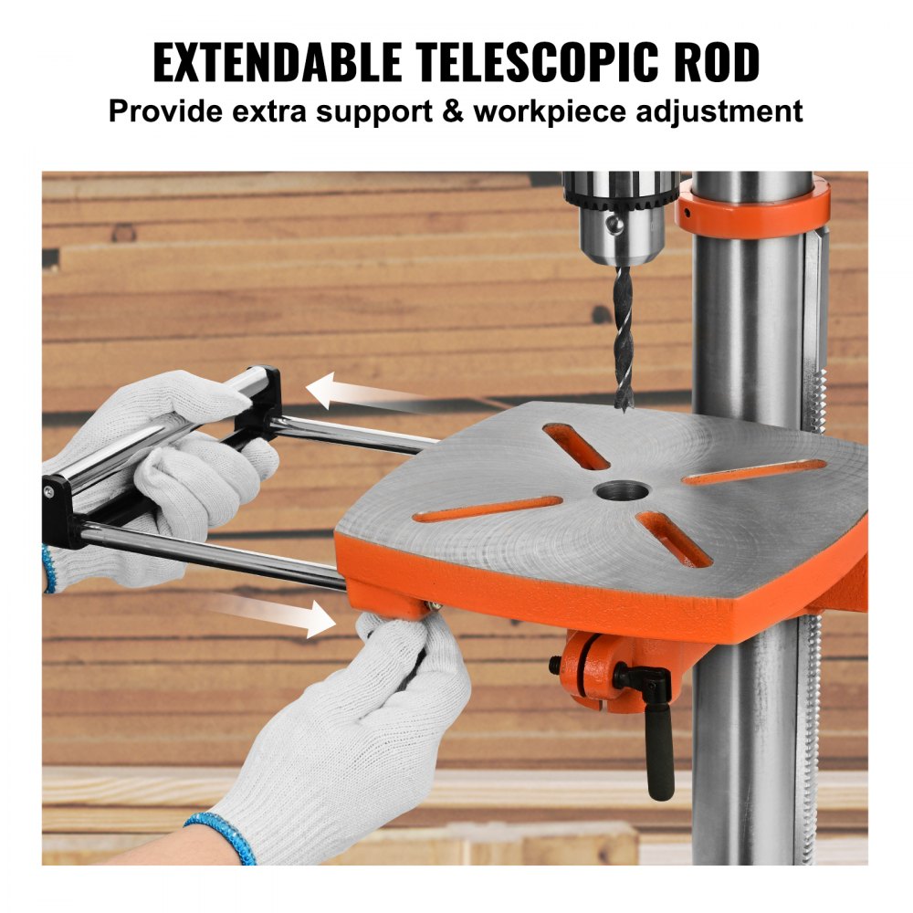 12 in Benchtop Drill Press, 5 Amp 120V, Variable Speed Cast Iron Bench Drill Press, 12 in Swing Distance 0-45° Tiltling Worktable with Laser Work Light, Tabletop Drilling Machine for Wood Metal