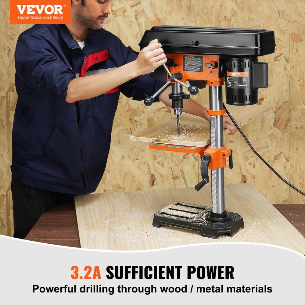 10`` 5-Speed Benchtop Drill Press Cast Iron Drill Press 3.2A 610-2800RPM
