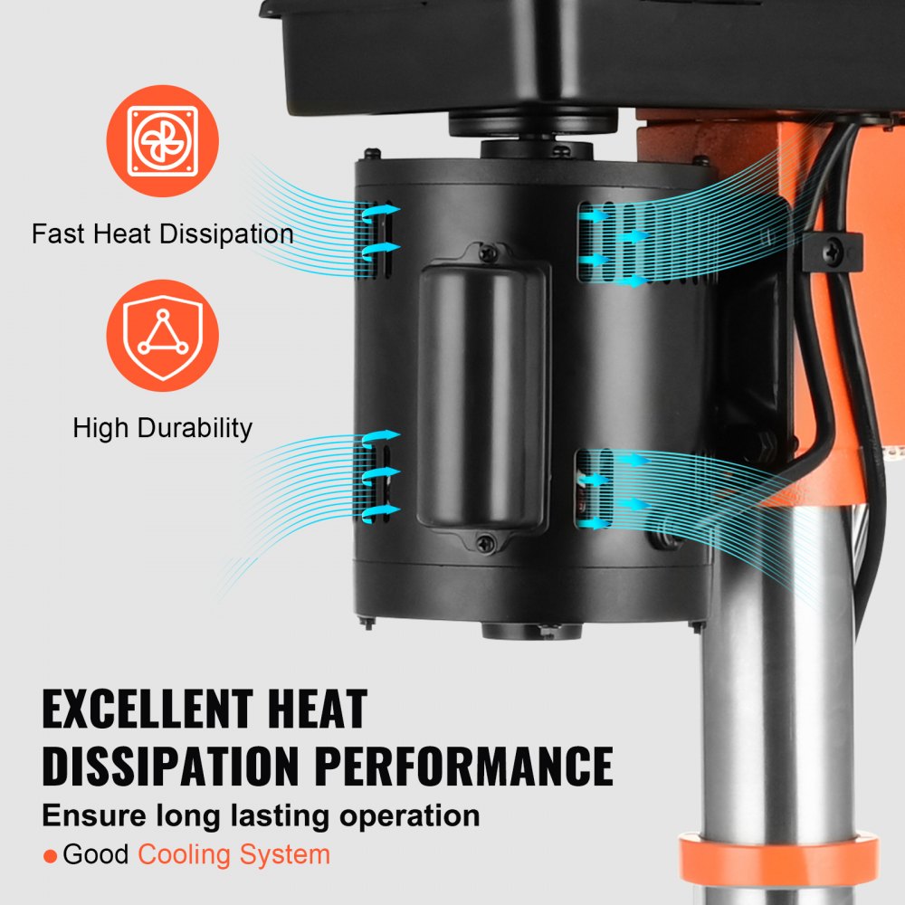 10`` 5-Speed Benchtop Drill Press Cast Iron Drill Press 3.2A 610-2800RPM