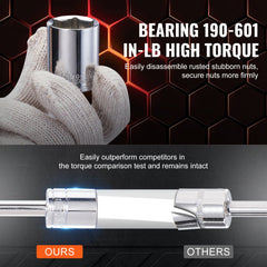 Bostome 54-piece socket and ratchet set with SAE and metric sizes in a portable case.