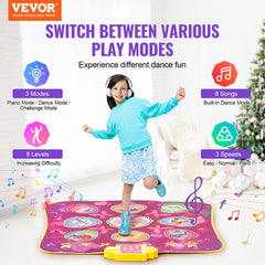 Dance Mat for Kids Dance Pad Toys Single Player Gift for 3+ Year Old Girls