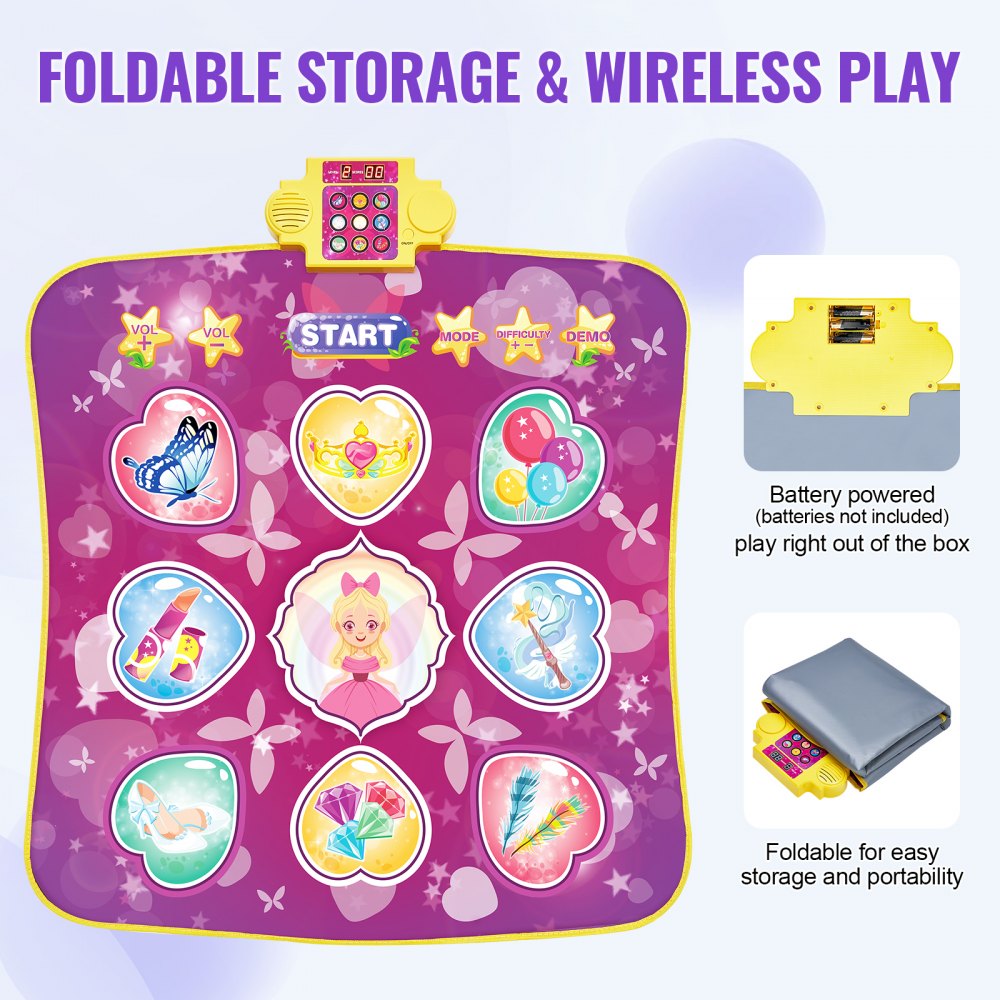 Dance Mat for Kids Dance Pad Toys Single Player Gift for 3+ Year Old Girls
