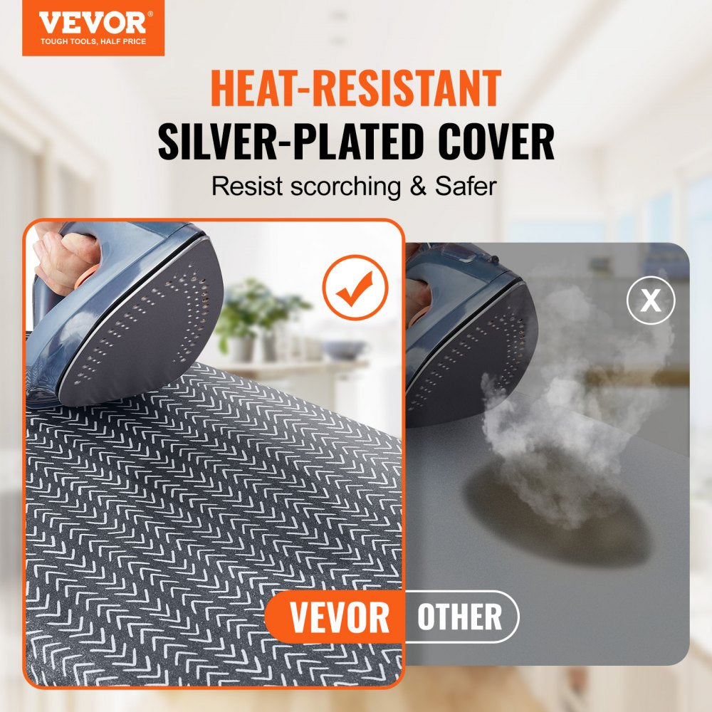 Compact tabletop ironing board with heat-resistant cover and foldable design for easy storage.
