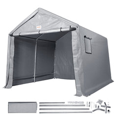 Portable Shed Outdoor Storage Shelter, 10 x 10 x 8.5 ft Heavy Duty All-Season Instant Storage Tent Tarp Sheds with Roll-up Zipper Door and Ventilated Windows For Motorcycle, Bike, Garden Tools