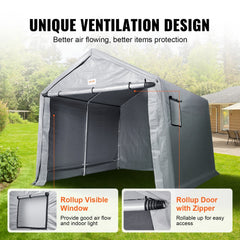Portable Shed Outdoor Storage Shelter, 8 x 14 x 7.6 ft Heavy Duty  Instant Storage Tent Tarp Sheds with Roll-up Zipper Door and Ventilated Windows For Motorcycle, Bike, Garden Tools