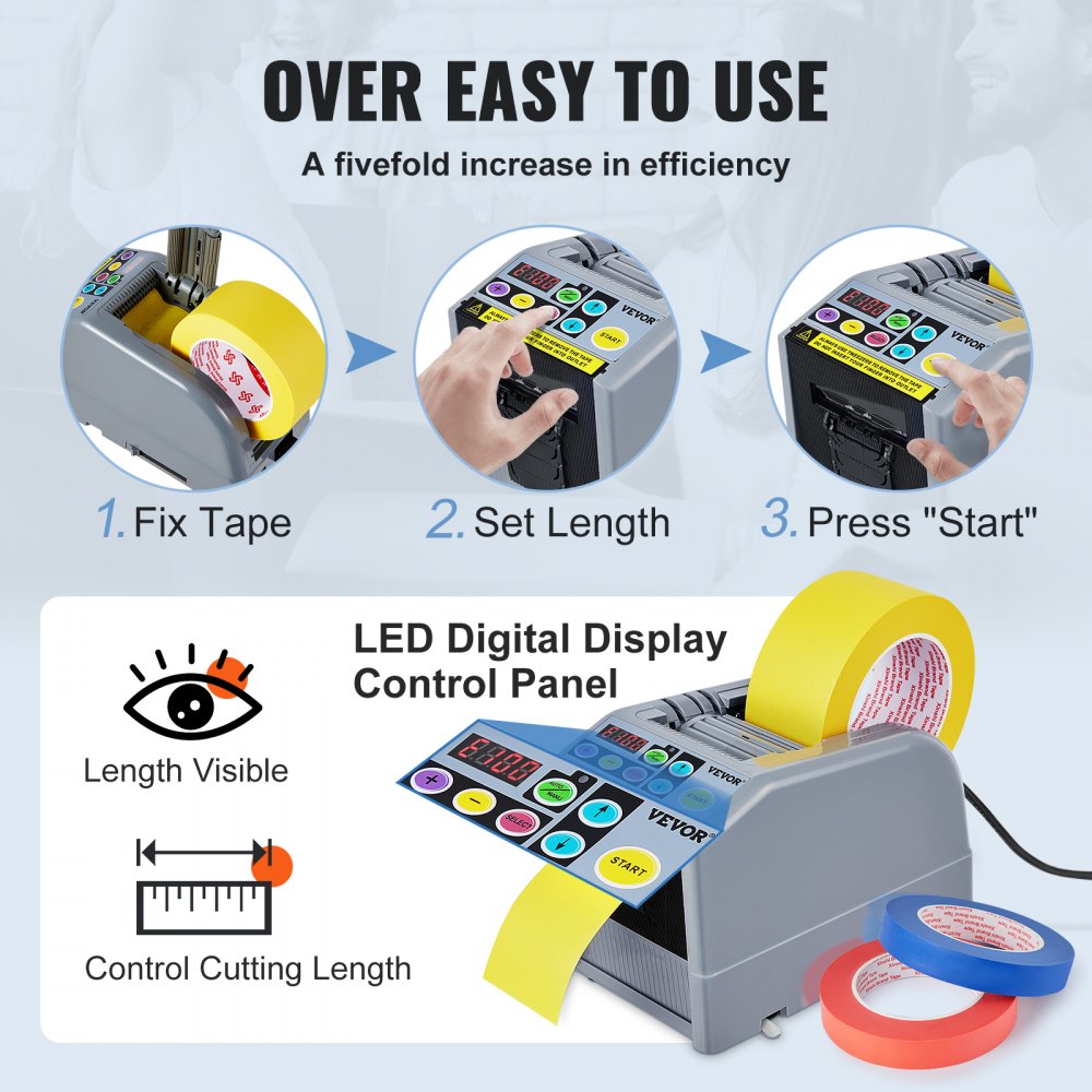 Automatic Tape Dispenser Adhesive Electric Tape Cutter Packaging Machine Tape Cutting Machine 6-60mm Tape Width