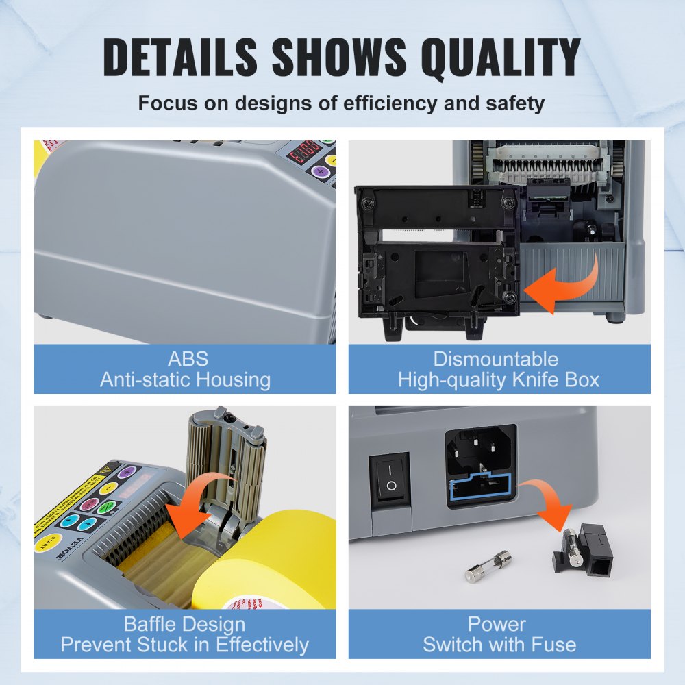 Automatic Tape Dispenser Adhesive Electric Tape Cutter Packaging Machine Tape Cutting Machine 6-60mm Tape Width