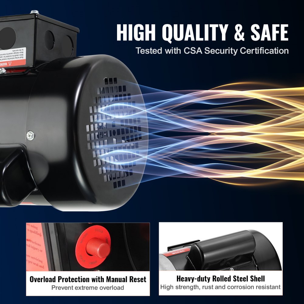 0.75HP Electric Motor 1725 rpm, AC 115V/230V, 56 Frame, Air Compressor Motor Single Phase, 5/8" Keyed Shaft, CW/CCW Rotation for Agricultural Machinery and General Equipment
