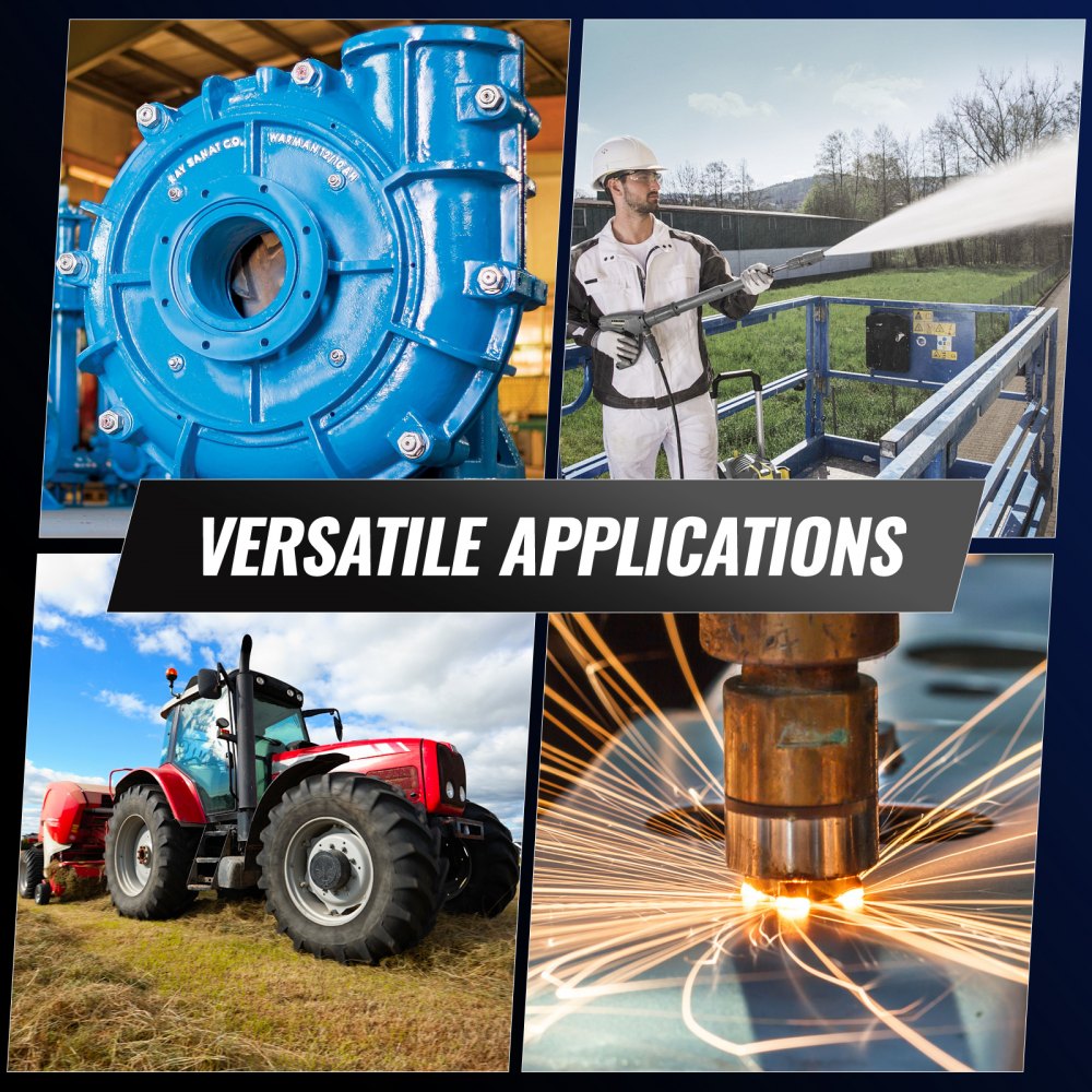 Bostome 1HP air compressor motor with 3450 RPM, 56C frame, and 5/8" keyed shaft.