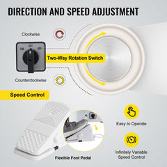 280w 25cm Electric Pottery Wheel Ceramic Machine Work Clay Art Craft Diy 110v