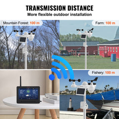 7-in-1 Wi-Fi Weather Station 7 in TFT Display Wireless Outdoor Sensor
